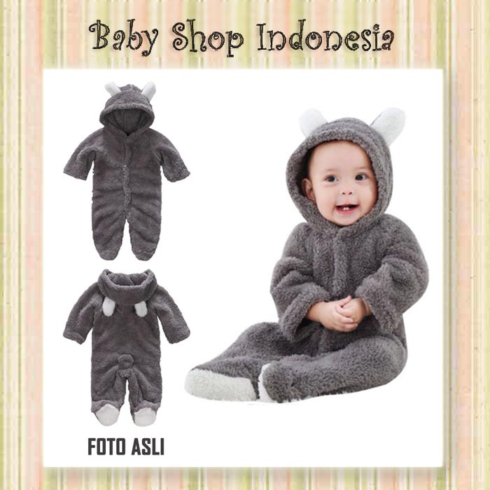 Jumpsuit Bayi Hangat Kostum Foto Bayi Grey Bear